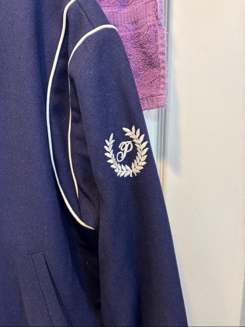 NWT PINK Victoria's Secret Navy and White Varsity Bomber Jacket - Picture 4 of 7